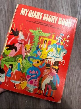 1970s My Giant Story Book - Bright Red Illustrated Children's